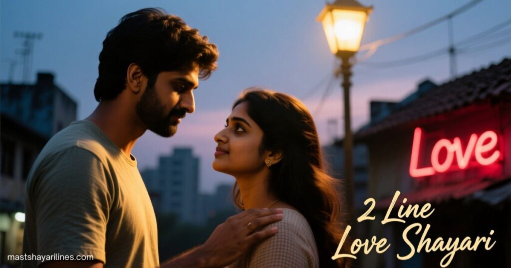 Romantic image representing 2 line love shayari