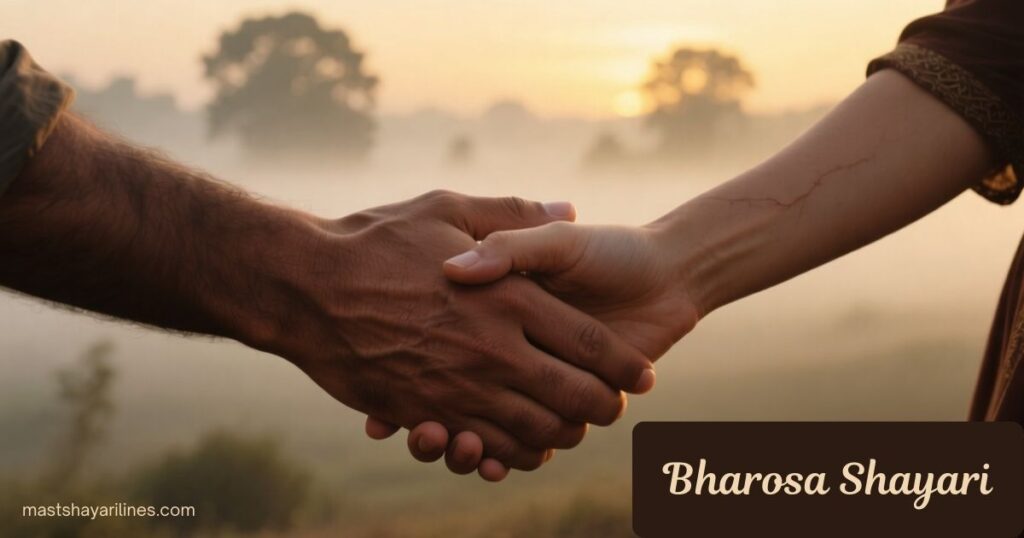 Two hands holding each other, symbolizing trust and connection.