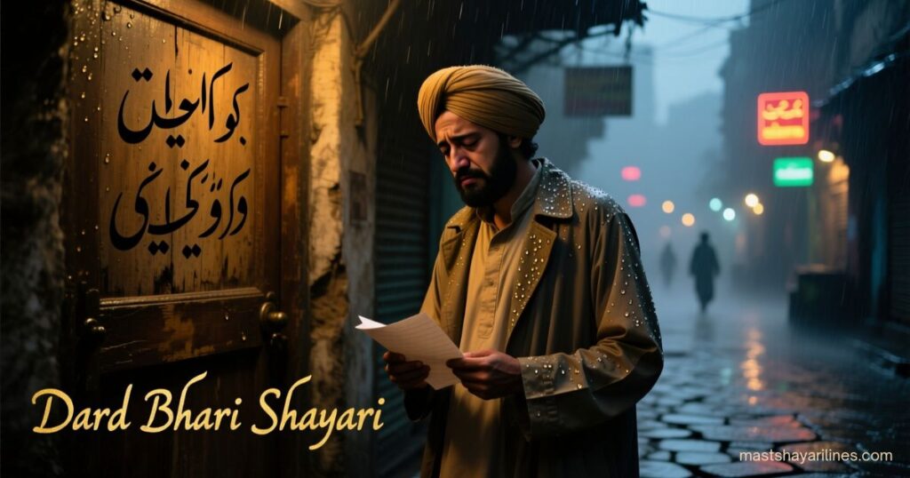 Sad and lonely mood representing dard bhari shayari.