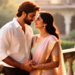 "Husband and wife sharing a loving moment."