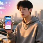 Boy using a phone, symbolizing Instagram bio ideas for boys.