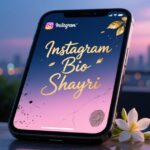 Instagram bio shayari text on a stylish background.