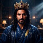 “Man wearing a crown, symbolizing mastery in Shayari.”