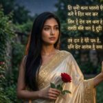 “Hindi love shayari on a romantic background.”