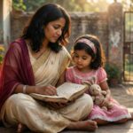“Mother and daughter sharing a loving moment.”