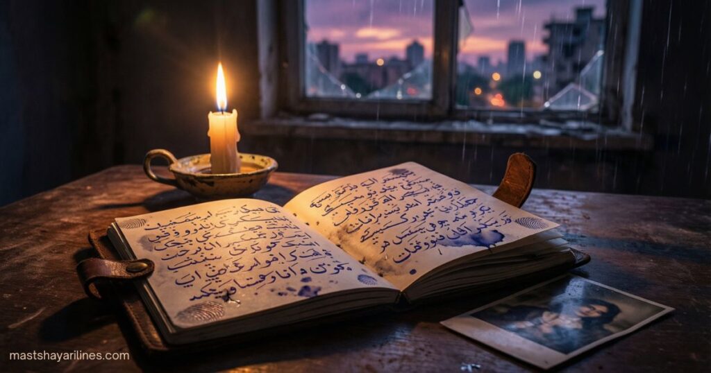 Heartbroken mood representing no love shayari.