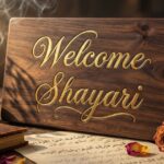 “Warm welcome greeting with elegant design for Shayari.”