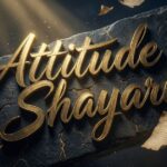 "Bold 'Attitude Shayari' text on a dark, stylish background."