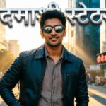 Confident young man in sunglasses with bold Hindi text “Badmashi Status” overlaid.