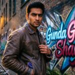 A rebellious figure in a leather jacket against a graffiti wall, exuding gangster vibes.