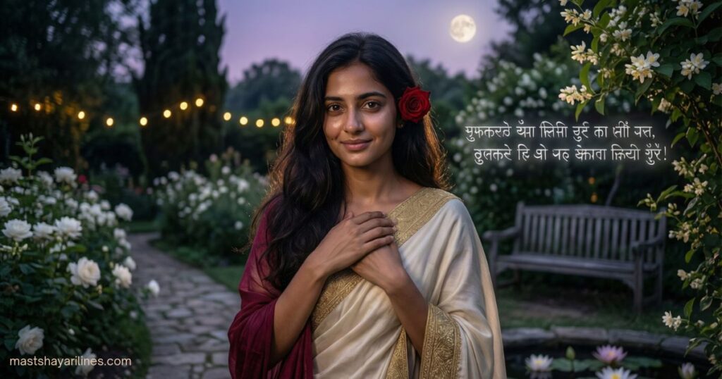 “Heart-touching Hindi love shayari on a romantic background.”