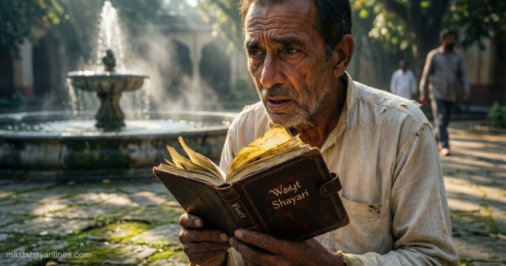 "Hindi text about time, reflecting emotions."