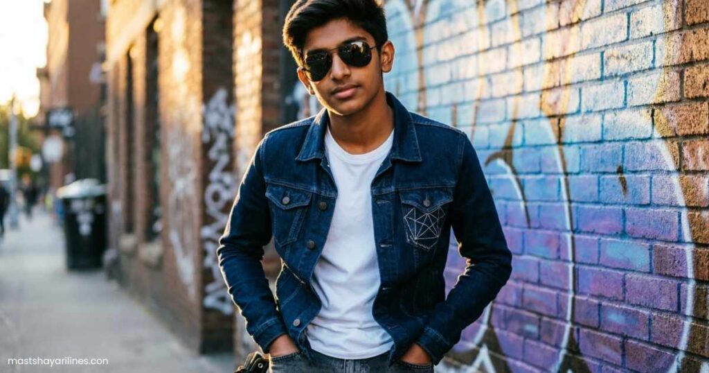 “Confident boy with sunglasses showing attitude.”