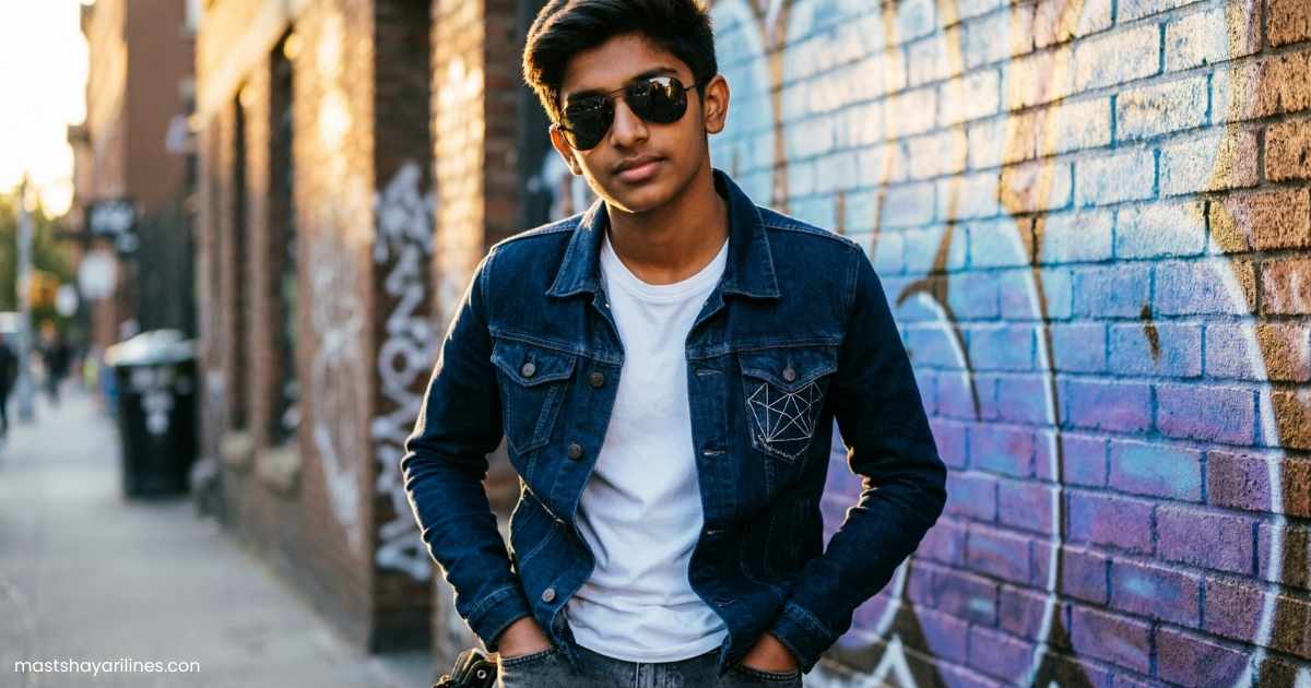 “Confident boy with sunglasses showing attitude.”