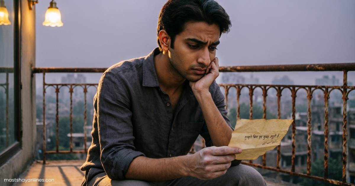 Sad person sitting alone, reflecting on heartbreak and breakup emotions.